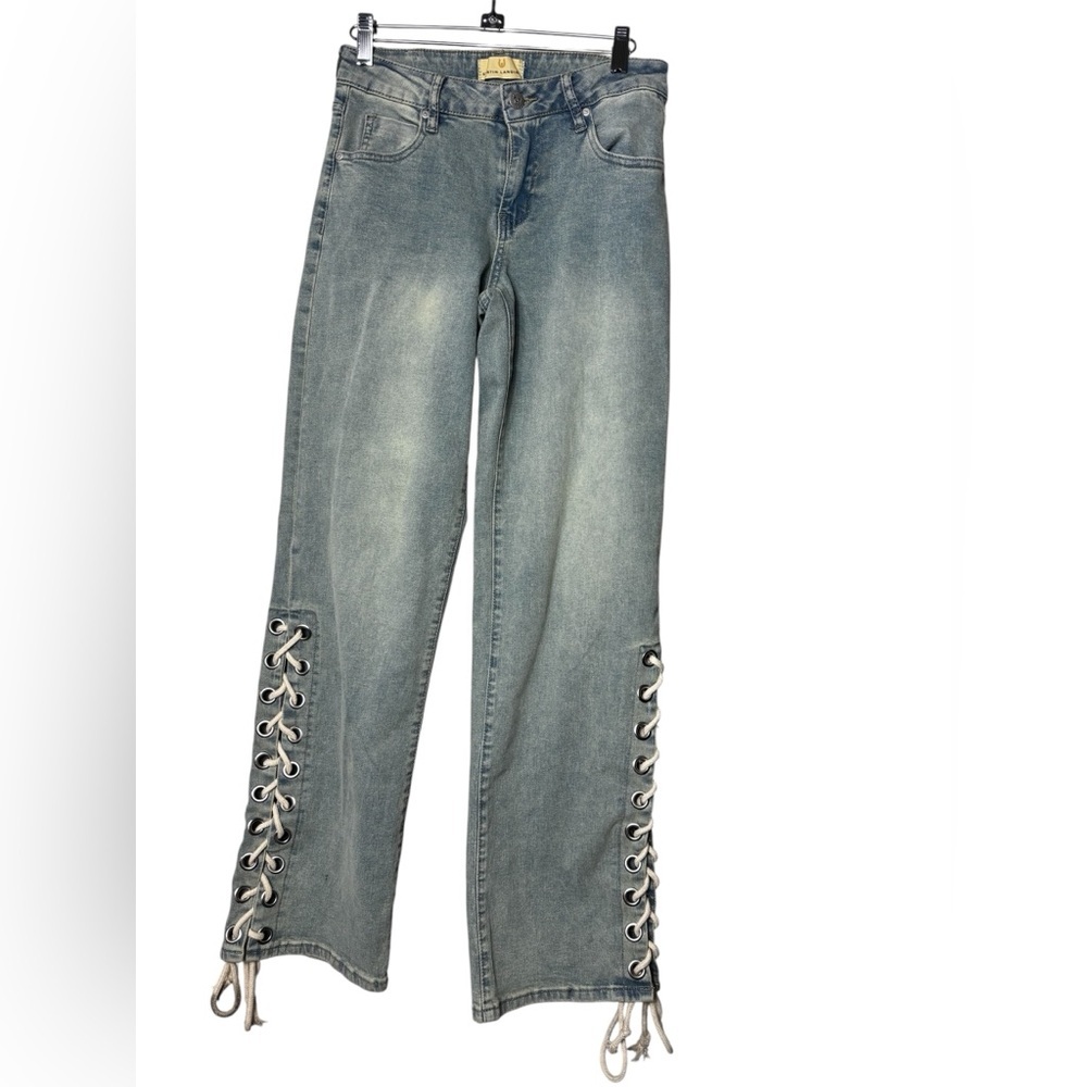 Austin Landing Western Straight Jeans Womens Size 3 Low Rise 26X31 Festival